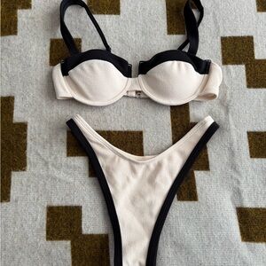 Black and Cream Bikini Set